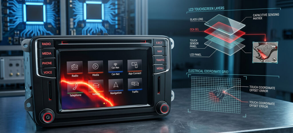 Reparatie touchscreen ghost touch navigatie VW MIB2